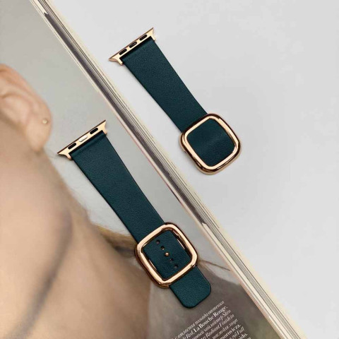 Кожаный ремешок Modern Buckle Leather для Apple Watch 38/40/41mm Gold/Forest green Кожаный ремешок Modern Buckle Leather для Apple Watch 38/40/41mm Gold/Forest green